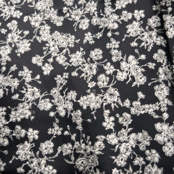 EXPRESS Dress Size L Black Sliver Floral Satin Strapless Midi Slip Lined Worn 1X - Picture 14 of 14